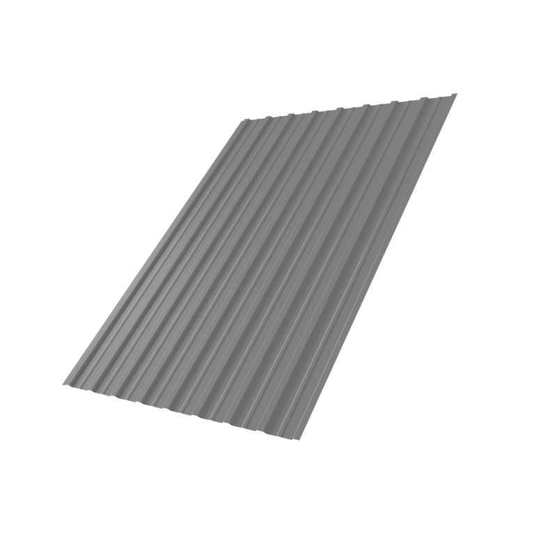 Профнастил С10A 0,45 PE с пленкой RAL 9006 бело-алюминиевый