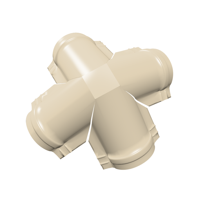 Четверник конька полукруглого 0,45 PE с пленкой RAL 1015 светлая слоновая кость