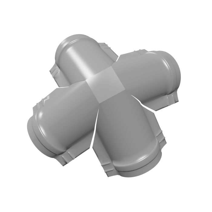 Четверник конька полукруглого 0,5 PE с пленкой RAL 7004 сигнальный серый