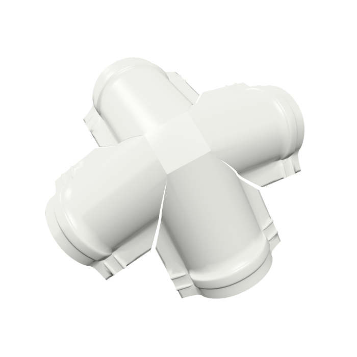 Четверник конька полукруглого 0,5 PE с пленкой RAL 9003 сигнальный белый