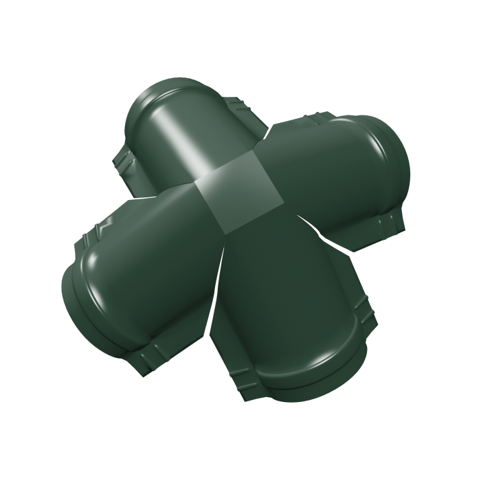 Четверник конька полукруглого 0,5 Satin Matt TX с пленкой RAL 6005 зеленый мох