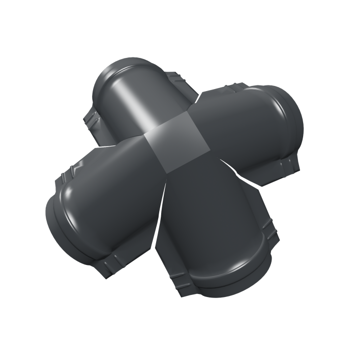 Четверник конька полукруглого 0,5 Satin Matt TX с пленкой RAL 7016 антрацитово-серый