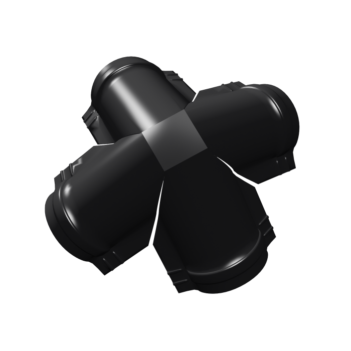 Четверник конька полукруглого 0,5 Satin Matt TX с пленкой RAL 9005 черный