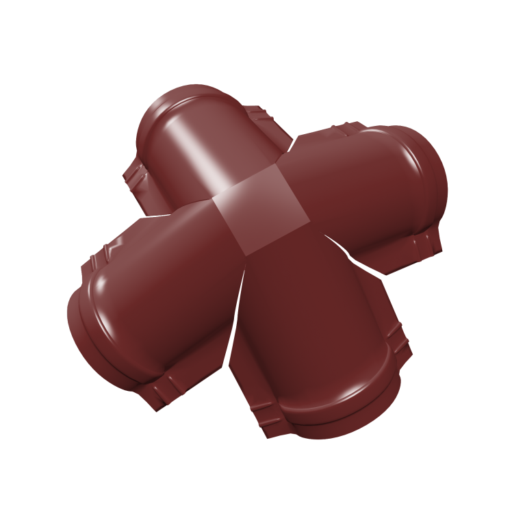 Четверник конька полукруглого 0,5 Satin с пленкой RAL 3011 коричнево-красный