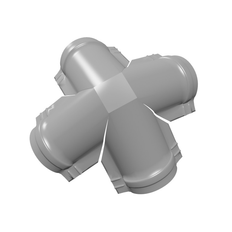 Четверник конька полукруглого 0,5 Satin с пленкой RAL 7004 сигнальный серый