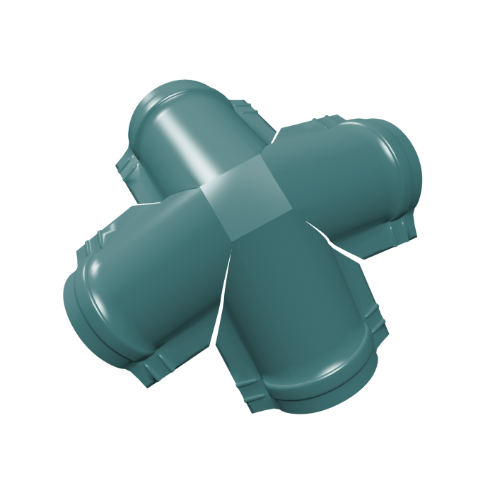 Четверник конька малого полукруглого 0,45 PE с пленкой RAL 5021 водная синь