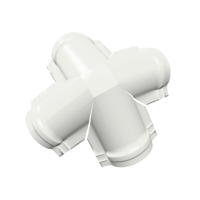 Четверник конька малого полукруглого 0,5 Satin с пленкой RAL 9003 сигнальный белый