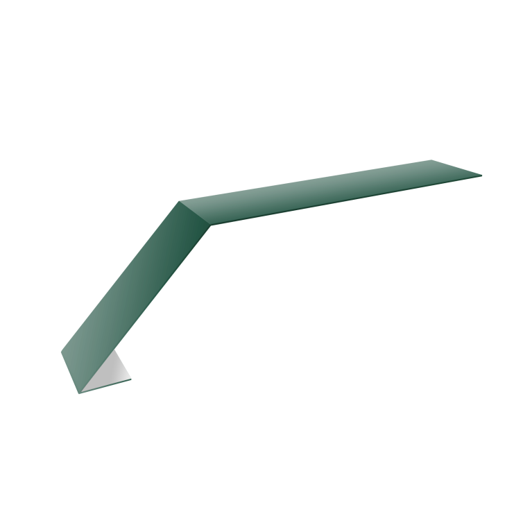 Планка карнизная для мягкой кровли 100х60 0,5 Satin Matt RAL 6005 зеленый мох (2м)