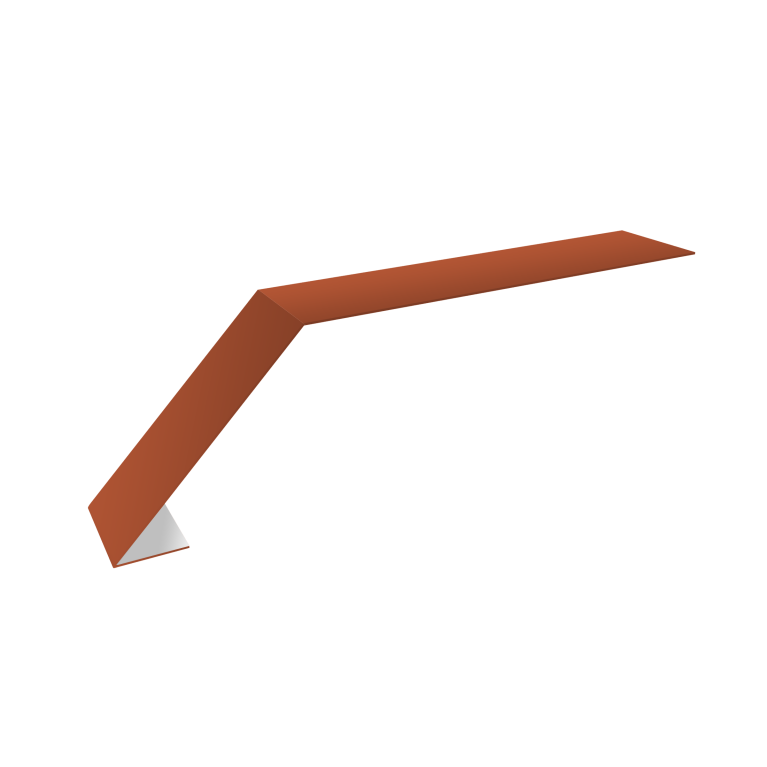 Планка карнизная для мягкой кровли 100х60 0,5 Satin Matt RAL 8004 терракота (3м)