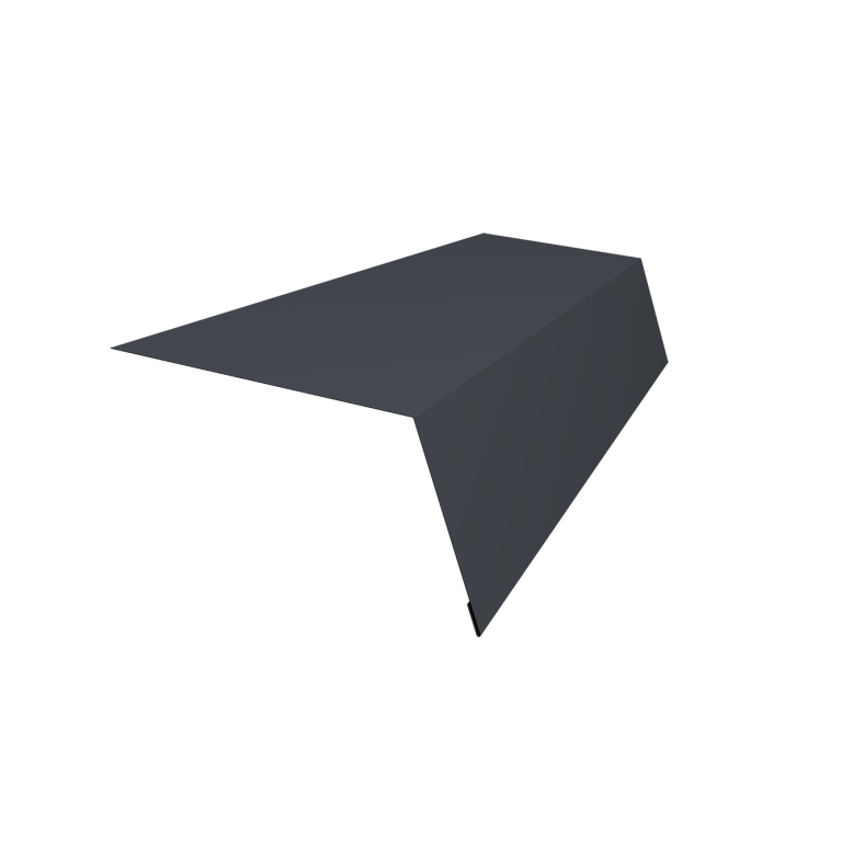 Планка карнизная для мягкой кровли 100х65 0,5 Satin Matt RAL 7024 мокрый асфальт (2м)