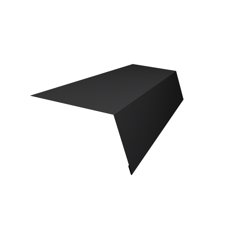 Планка карнизная для мягкой кровли 100х65 0,5 Satin Matt TX RAL 9005 черный (3м)