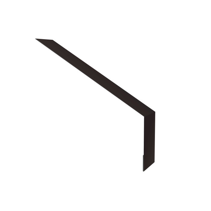 Планка карнизная для мягкой кровли 135х50 0,5 Satin с пленкой RAL 9005 черный (3м)