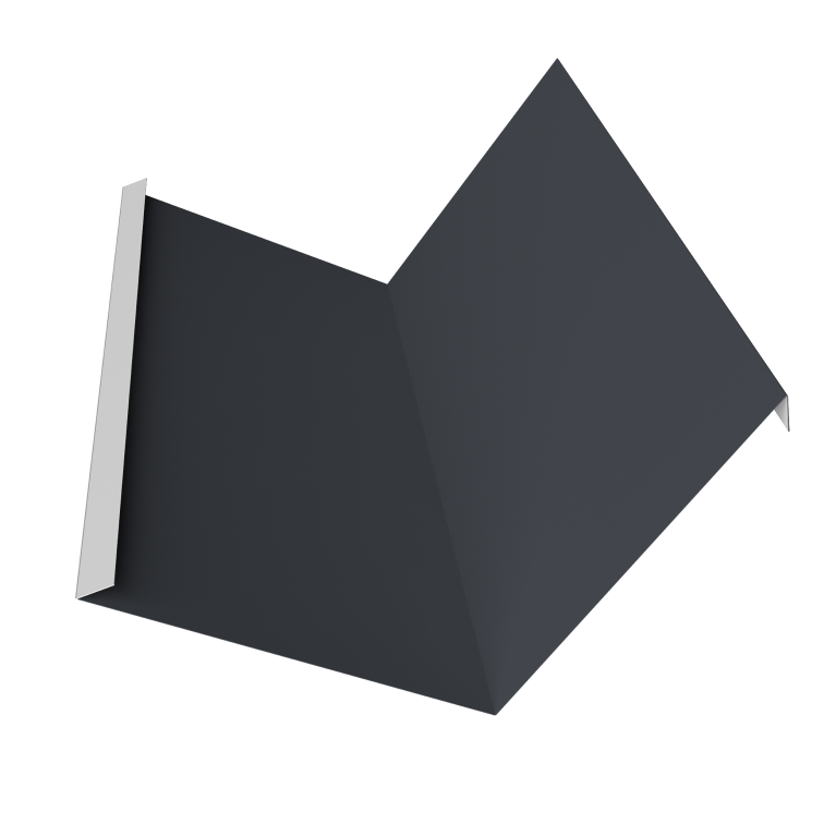 Планка примыкания 115х115 Фартук S4 пристенный уголовой 0,45 Drap TR RAL 7024 мокрый асфальт (2м)