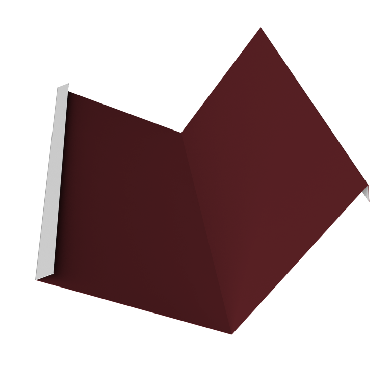 Планка примыкания 115х115 Фартук S4 пристенный уголовой 0,45 Drap TX RAL 3005 красное вино (3м)