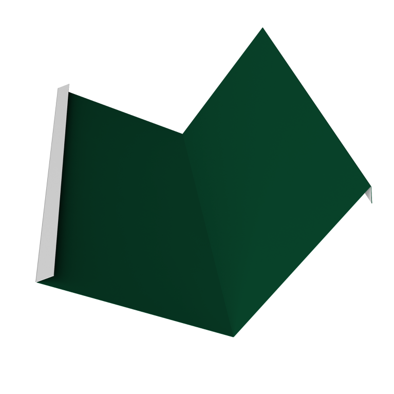 Планка примыкания 115х115 Фартук S4 пристенный уголовой 0,45 Drap TX RAL 6005 зеленый мох (3м)