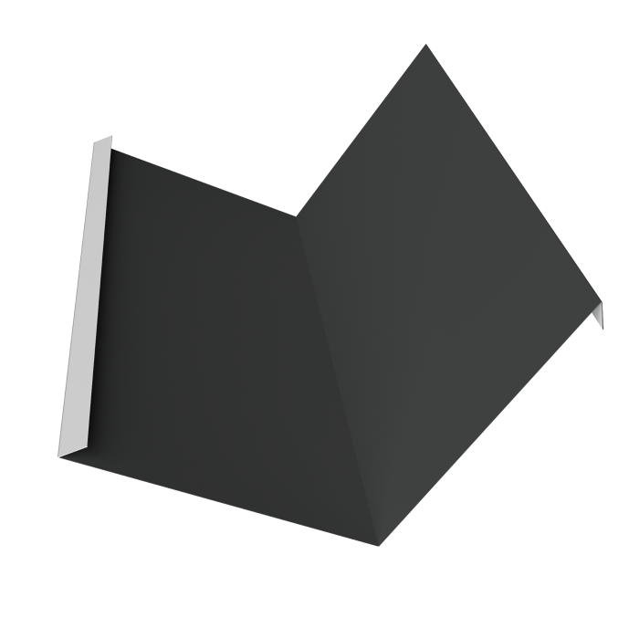 Планка примыкания 115х115 Фартук S4 пристенный уголовой 0,45 Drap TX RAL 7016 антрацитово-серый (2м)