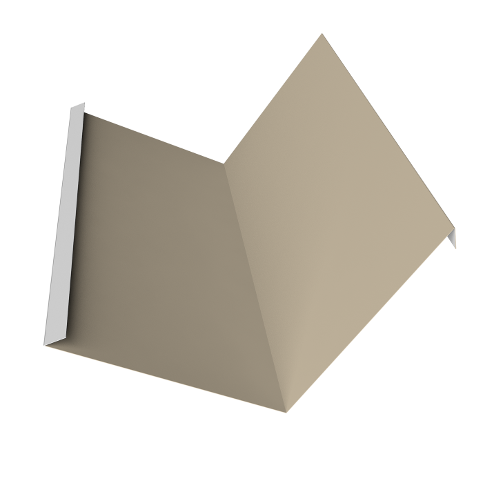 Планка примыкания 115х115 Фартук S4 пристенный уголовой 0,45 PE с пленкой RAL 1015 светлая слоновая кость (2м)