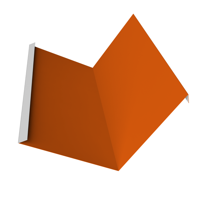 Планка примыкания 115х115 Фартук S4 пристенный уголовой 0,45 PE с пленкой RAL 2004 оранжевый (3м)