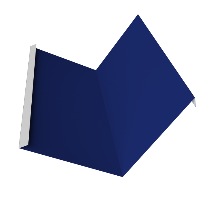 Планка примыкания 115х115 Фартук S4 пристенный уголовой 0,45 PE с пленкой RAL 5002 ультрамариново-синий (2м)