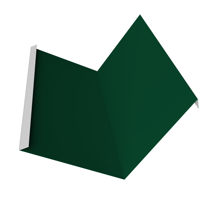 Планка примыкания 115х115 Фартук S4 пристенный уголовой 0,45 PE с пленкой RAL 6005 зеленый мох (3м)