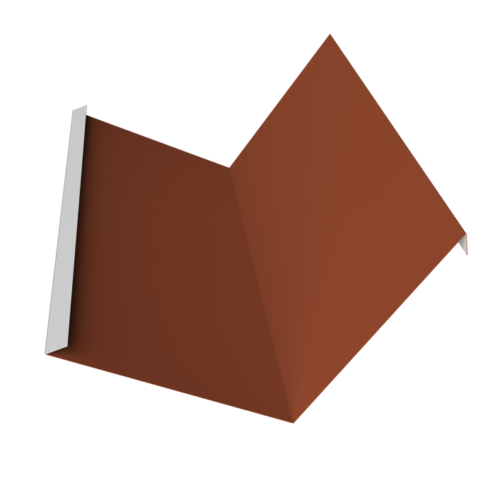 Планка примыкания 115х115 Фартук S4 пристенный уголовой 0,45 PE с пленкой RAL 8004 терракота (3м)