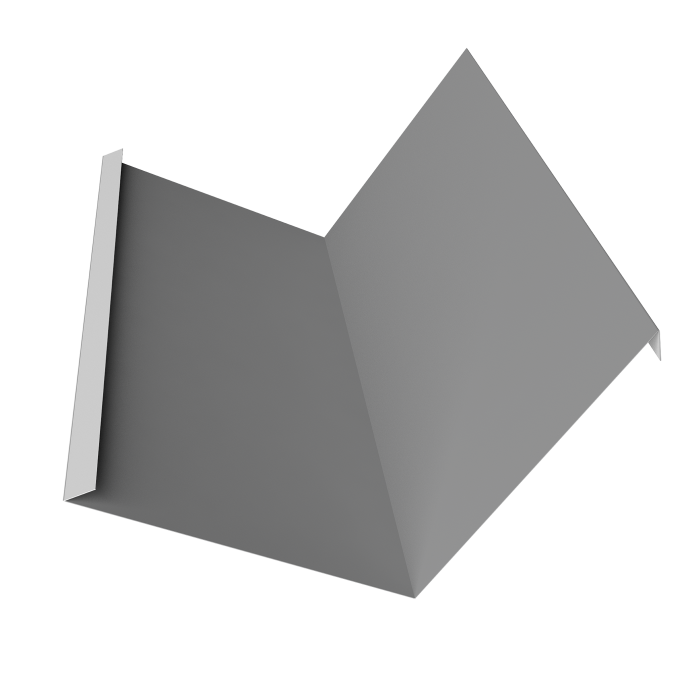 Планка примыкания 115х115 Фартук S4 пристенный уголовой 0,45 PE с пленкой RAL 9006 бело-алюминиевый (3м)