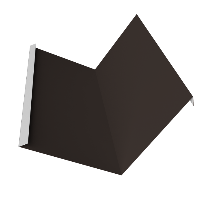 Планка примыкания 115х115 Фартук S4 пристенный уголовой 0,45 PE с пленкой RR 32 темно-коричневый (3м)