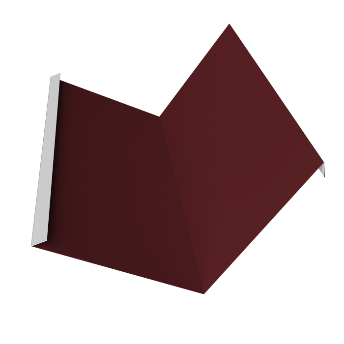 Планка примыкания 115х115 Фартук S4 пристенный уголовой 0,5 Satin Matt RAL 3005 красное вино (2м)