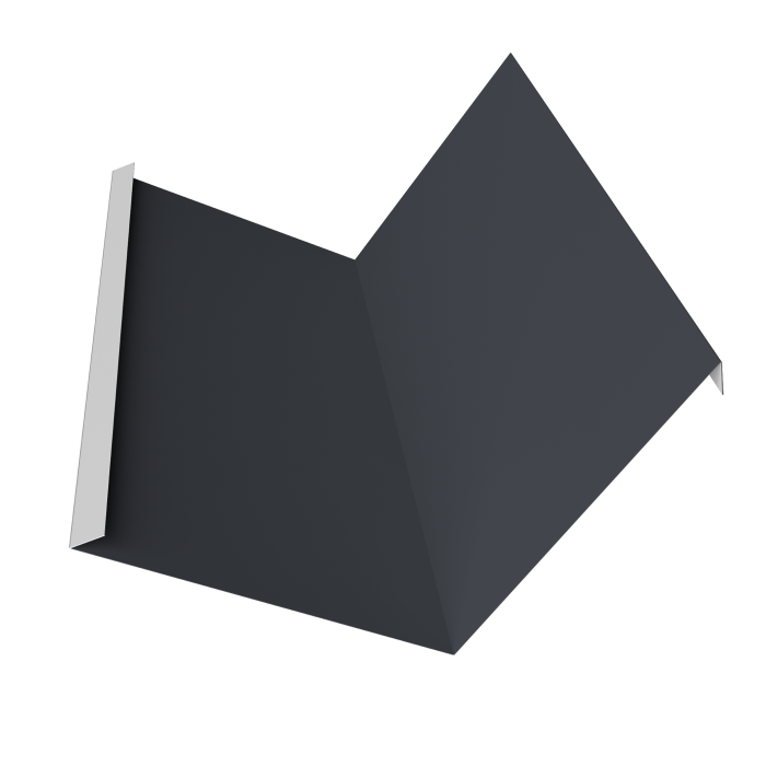 Планка примыкания 115х115 Фартук S4 пристенный уголовой 0,5 Satin Matt RAL 7024 мокрый асфальт (2м)