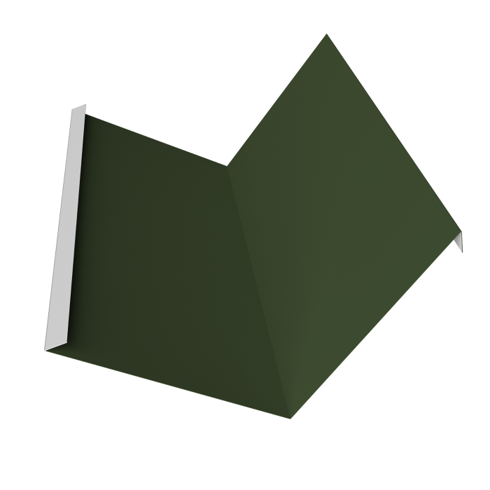 Планка примыкания 115х115 Фартук S4 пристенный уголовой 0,5 Satin Matt TX RAL 6020 хромовая зелень (3м)