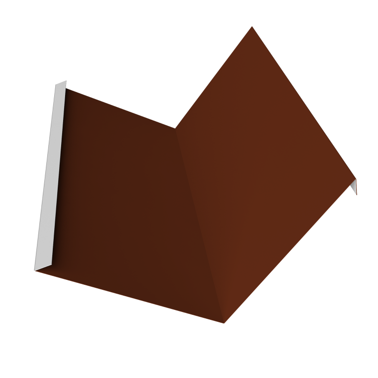 Планка примыкания 115х115 Фартук S4 пристенный уголовой 0,5 Satin с пленкой RAL 3009 оксидно-красный (2м)