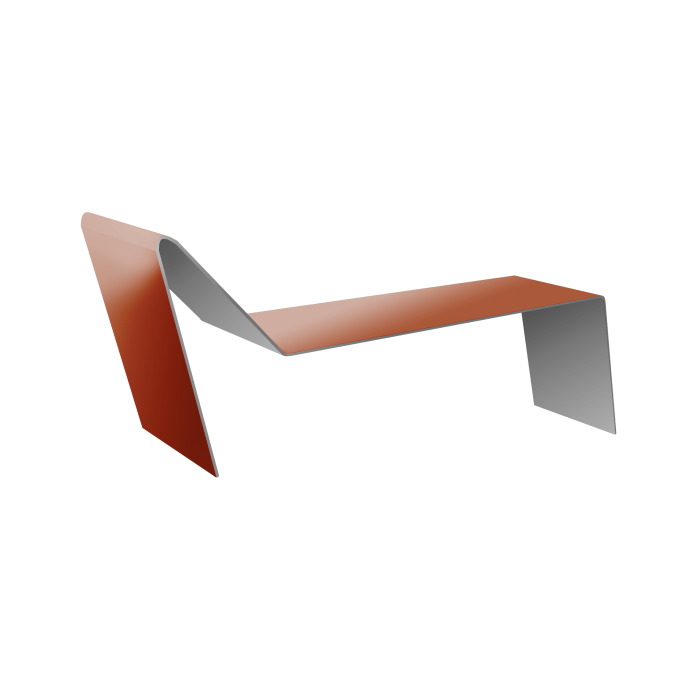 Планка примыкания для мягкой кровли 0,5 Satin Matt RAL 8004 терракота (2м)