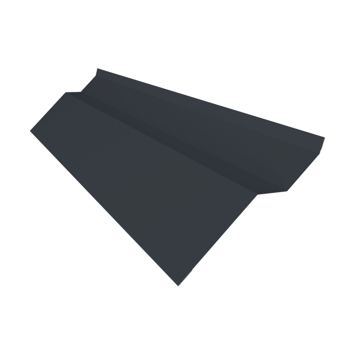 Планка примыкания внакладку Фартук S6 пристенный накладной 0,5 Satin Matt TX RAL 7024 мокрый асфальт (3м)