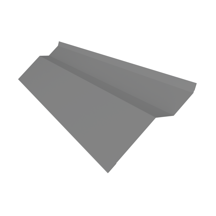 Планка примыкания внакладку Фартук S6 пристенный накладной 0,5 Satin с пленкой RAL 9006 бело-алюминиевый (3м)