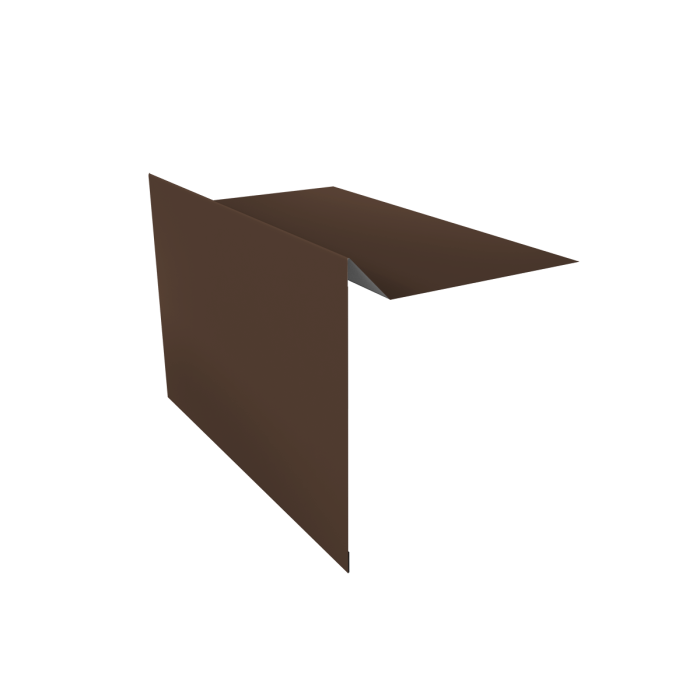 Планка ветровая для мягкой кровли 130х25х100 0,5 Satin Matt RAL 8017 шоколад (3м)