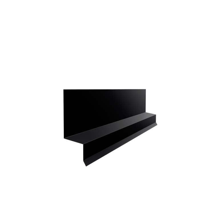 Отлив верхний фальц 0,45 PE-Double с пленкой RAL 9005 черный (3м)