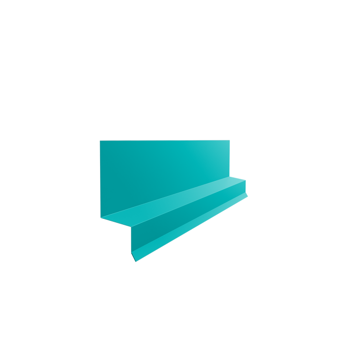 Отлив верхний фальц 0,45 PE с пленкой RAL 5021 водная синь (2м)