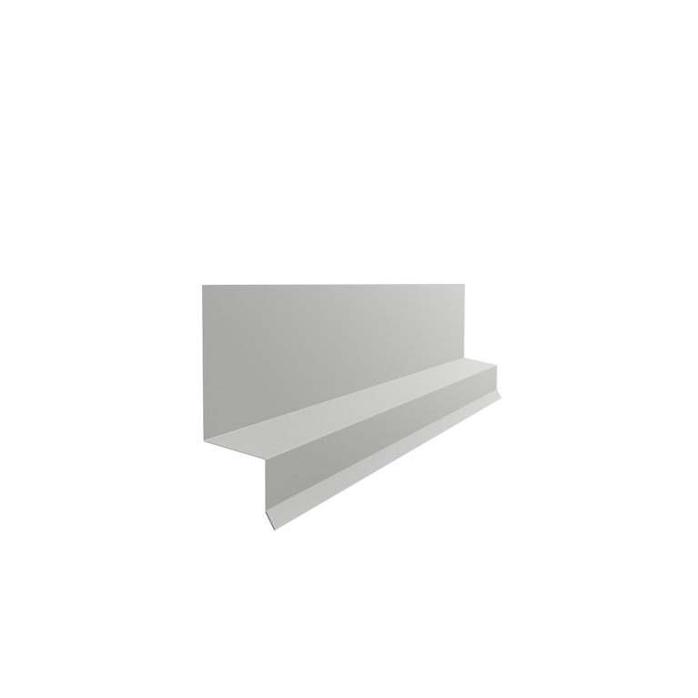 Отлив верхний фальц 0,45 PE с пленкой RAL 9006 бело-алюминиевый (2м)