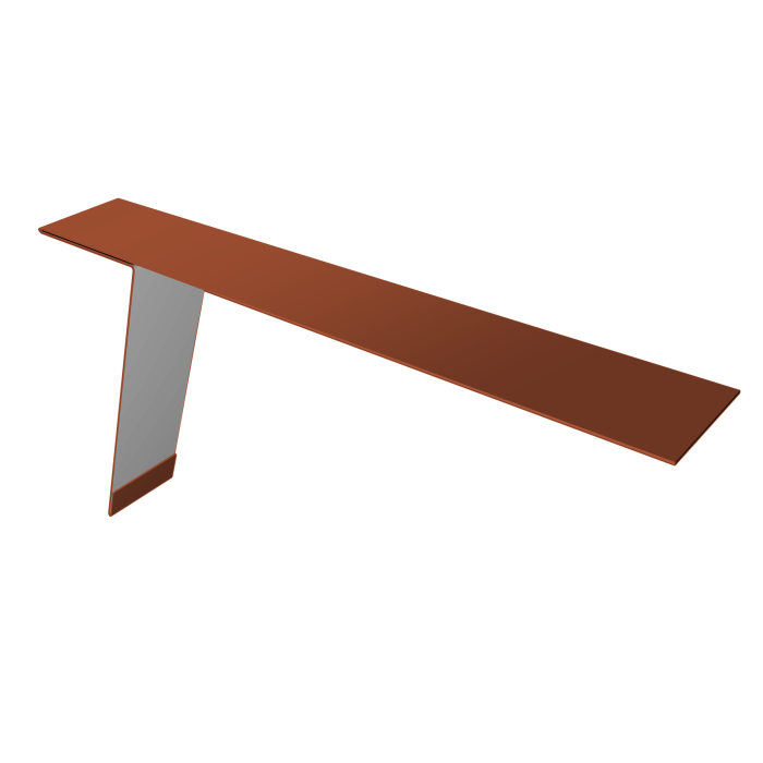 Планка карнизная фальц 130х80 0,5 PurLite Matt RAL 8004 терракота (2м)