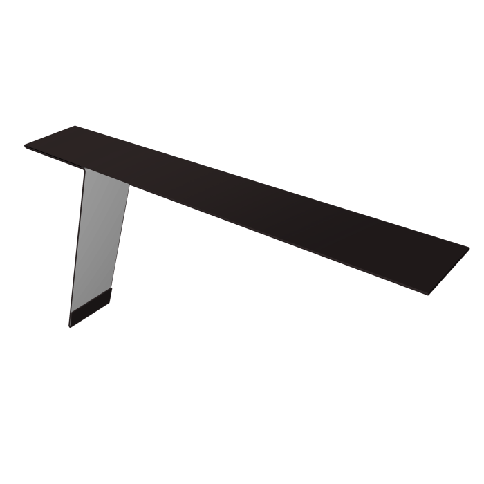 Планка карнизная фальц 130х80 0,5 Satin Matt RAL 9005 черный (3м)