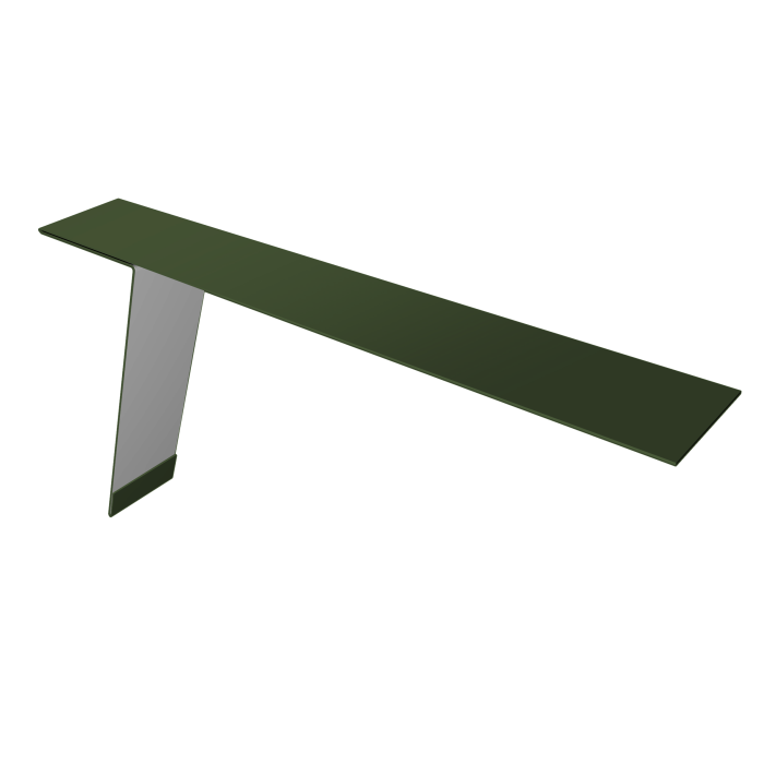 Планка карнизная фальц 130х80 0,5 Satin Matt TX RAL 6020 хромовая зелень (3м)