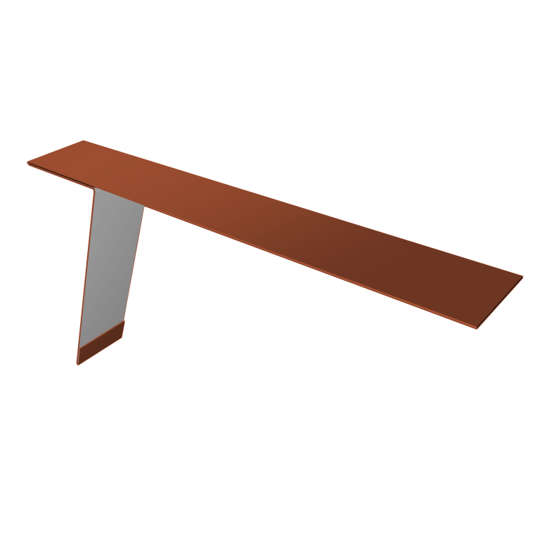 Планка карнизная фальц 130х80 0,5 Satin Matt TX RAL 8004 терракота (2м)