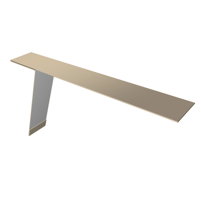 Планка карнизная фальц 130х80 0,5 Satin с пленкой RAL 1015 светлая слоновая кость (3м)