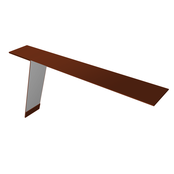 Планка карнизная фальц 130х80 0,5 Satin с пленкой RAL 3009 оксидно-красный (2м)