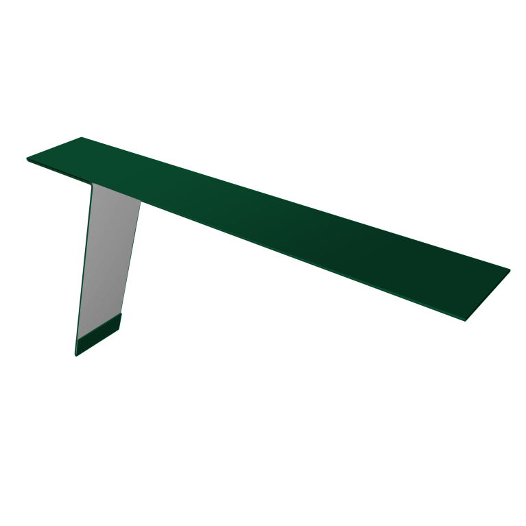 Планка карнизная фальц 130х80 0,5 Satin с пленкой RAL 6005 зеленый мох (2м)