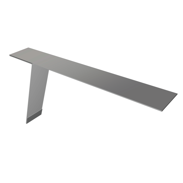 Планка карнизная фальц 130х80 0,5 Satin с пленкой RAL 9006 бело-алюминиевый (2м)