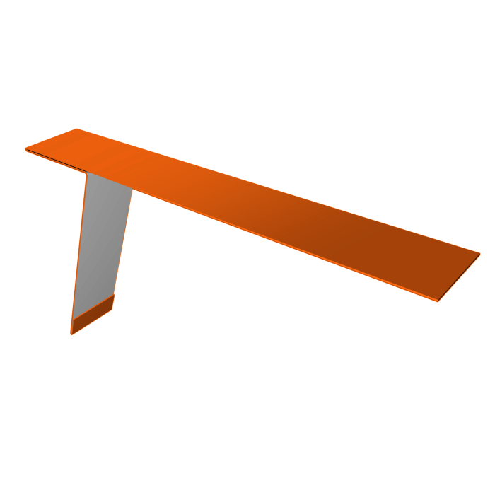 Планка карнизная фальц Grand Line 130х80 0,45 PE с пленкой RAL 2004 оранжевый (3м)