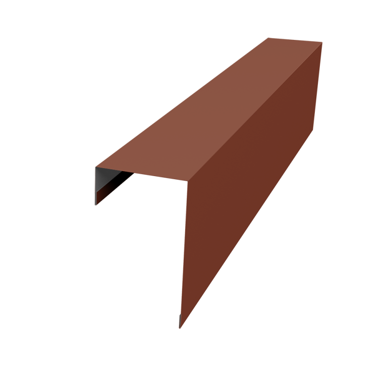 Планка торцевая фасадная фальц 65мм 0,45 Drap TX RAL 8004 терракота (2м)