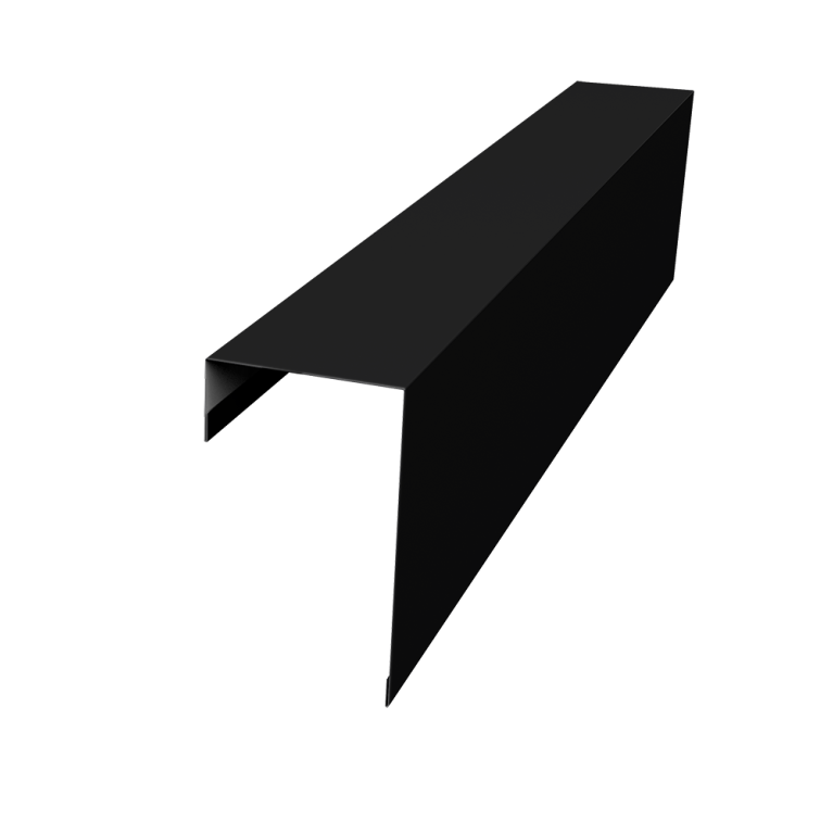 Планка торцевая фасадная фальц 65мм 0,45 Drap TX RAL 9005 черный (2м)