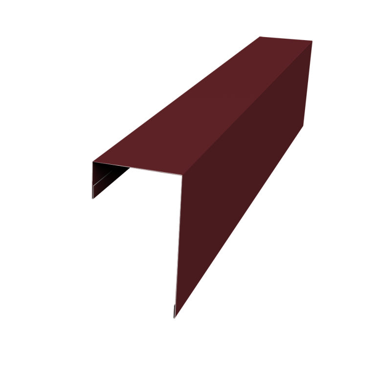 Планка торцевая фасадная фальц 65мм 0,45 PE-Double с пленкой RAL 3005 красное вино (2м)